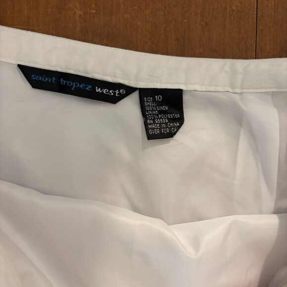 Saint Tropez West size 10 100% Linen Flowy Boho Neutral Maxi Skirt - Picture 6 of 9
